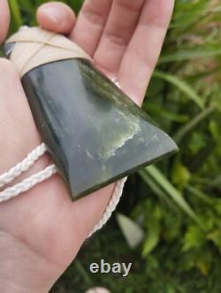 Maori Toki/Adze Pendant Jade Nephrite Green Stone Necklace New Zealand Pounamu