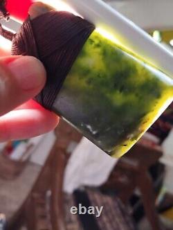 Maori Toki/Adze Pendant Pounamu Nephrite Green Stone Necklace New Zealand Tiki