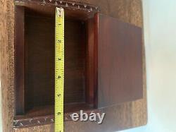 Maori Wood Tiki Box Paua Shell Eyes Carved In New Zealand Signed Terewa Kerekera