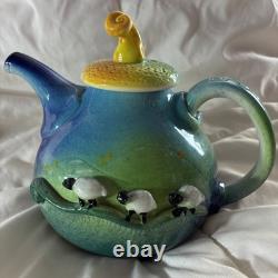 Marion Mewburn Whimsical Sheep Teapot With Gallery Letter Postcard New Zealand