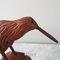 Mark Dimock Wood Kiwi Bird New Zealand Totara Vintage Wood Sculpture Figurine