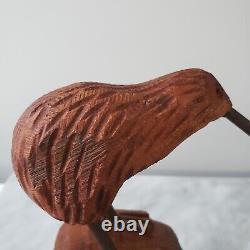 Mark Dimock Wood Kiwi Bird New Zealand Totara Vintage Wood Sculpture Figurine