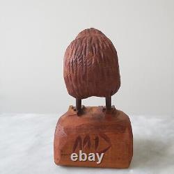 Mark Dimock Wood Kiwi Bird New Zealand Totara Vintage Wood Sculpture Figurine