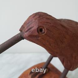 Mark Dimock Wood Kiwi Bird New Zealand Totara Vintage Wood Sculpture Figurine