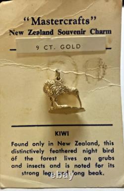 Mastercrafts New Zealand Souvenir Charms KIWI 9ct Gold Charm