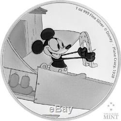 Mickey Through the Ages Plane Crazy 1oz Proof Silver Coin
