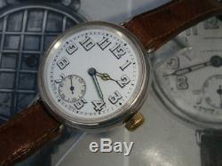 Military Trench watch WW1 era inscribed to a New Zealand Solider VGC silver 15 j