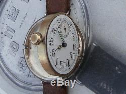 Military Trench watch WW1 era inscribed to a New Zealand Solider VGC silver 15 j