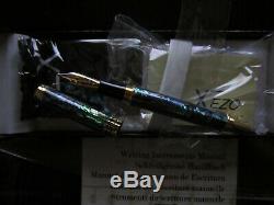 NEW UNUSED Xezo Natural New Zealand Paua SeaShell M 18K Gold Plated Fountain Pen