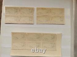 NEW ZEALAND 1942 3/- MT EGMONT SG 590c COLLECTION OF VARIETIES AND PLATE BLOCKS