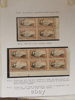 NEW ZEALAND 1942 3/- MT EGMONT SG 590c COLLECTION OF VARIETIES AND PLATE BLOCKS