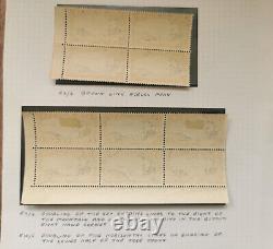 NEW ZEALAND 1942 3/- MT EGMONT SG 590c COLLECTION OF VARIETIES AND PLATE BLOCKS
