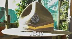 NEW ZEALAND Army PAY CORPS Officer CAMPAIGN HAT Lemon Squeezer WW2 Kiwi ANZAC