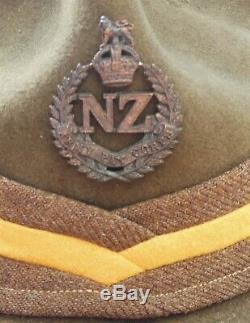 NEW ZEALAND Army PAY CORPS Officer CAMPAIGN HAT Lemon Squeezer WW2 Kiwi ANZAC