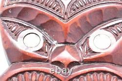 NEW ZEALAND MAORI WARRIOR MASK KORURU TATTOOED VINTAGE HEAD WALL SCULPTURE Mask