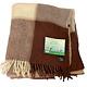 NWT PLAID BLANKET BROWN BEIGE 100% WOOL FROM NEW ZEALAND 67 x 83