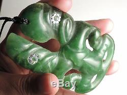 NZ Maori Carver CHRIS TAKIARY made Pounamu Jade Greenstone Character Hei Tiki