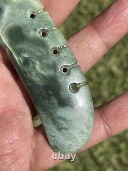 NZ Nephrite Maori Greenstone Pounamu Des's MARSDEN JADE Pendant With NOTCHINGS