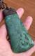 N Jerry Nz Blue Inanga Pounamu Greenstone Jade Maori Engraved 3.8hei Toki Adze
