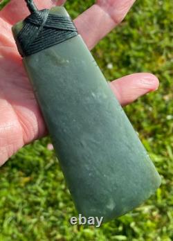 N Jerry Nz Translucent Inanga Pounamu Greenstone Jade Maori 4.2hei Toki Adze
