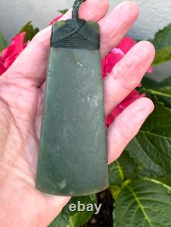 N Jerry Nz Translucent Inanga Pounamu Greenstone Jade Maori 4.2hei Toki Adze