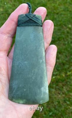 N Jerry Nz Translucent Inanga Pounamu Greenstone Jade Maori 4.2hei Toki Adze