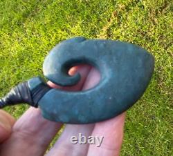 N Jerry Rarest Nz Deep Blue Kyanite Fuschite Aotea Stone Maori Hei Matau Hook