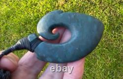 N Jerry Rarest Nz Deep Blue Kyanite Fuschite Aotea Stone Maori Hei Matau Hook