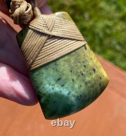 Nathan Jerry Nz Raukaraka Pounamu Greenstone Jade Small Maori Hei Toki Adze