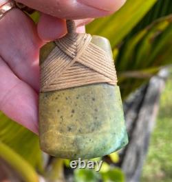 Nathan Jerry Nz Raukaraka Pounamu Greenstone Jade Small Maori Hei Toki Adze