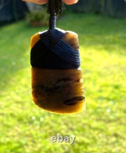 Nathan Jerry Nz Totoweka Rare Pounamu Greenstone Jade Small Maori Hei Toki Adze