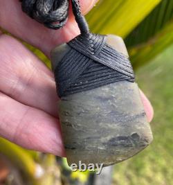 Nathan Jerry Nz Totoweka Rare Pounamu Greenstone Jade Small Maori Hei Toki Adze