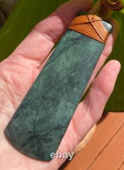 Nathan Jerry Rare Nz Pounamu Patterned Blue Serpentine 4 Maori Hei Toki Adze