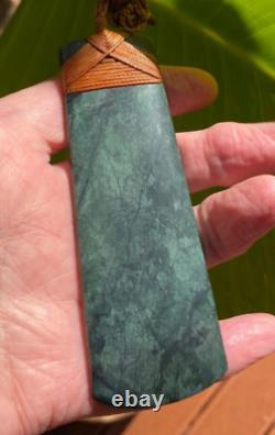 Nathan Jerry Rare Nz Pounamu Patterned Blue Serpentine 4 Maori Hei Toki Adze