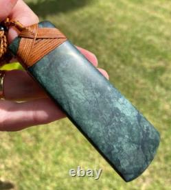 Nathan Jerry Rare Nz Pounamu Patterned Blue Serpentine 4 Maori Hei Toki Adze