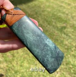 Nathan Jerry Rare Nz Pounamu Patterned Blue Serpentine 4 Maori Hei Toki Adze