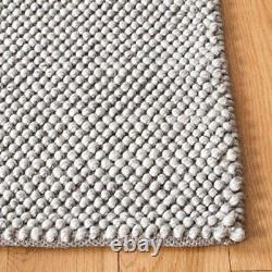 Natura Collection Accent Rug 4' x 6', Silver, Handmade New Zealand Wool, Id