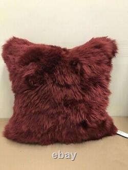 Natures Collection Burgundy New Zealand Sheepskin Decorative Pillow 24 x 24