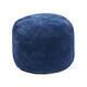 Natures Collection Round Pouf, New Zealand Sheepskin, Moccasin, Calf Leather Bac