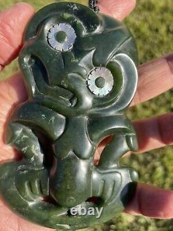 Nephrite Maori Greenstone Pounamu Des Hetherington WAIMEA DARK LARGE Hei Tiki