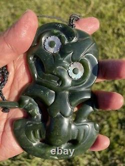 Nephrite Maori Greenstone Pounamu Des Hetherington WAIMEA DARK LARGE Hei Tiki