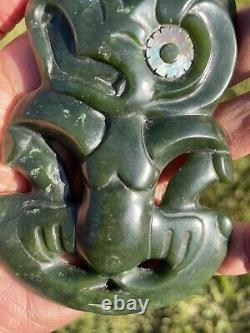 Nephrite Maori Greenstone Pounamu Des Hetherington WAIMEA DARK LARGE Hei Tiki