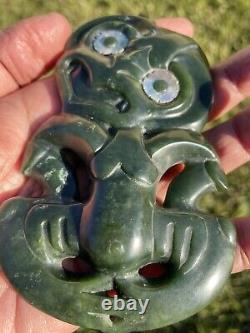 Nephrite Maori Greenstone Pounamu Des Hetherington WAIMEA DARK LARGE Hei Tiki