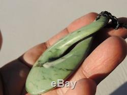 Nephrite Maori Greenstone Pounamu Des Light MARSDEN Jade INANGA BIG Single TWIST