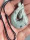 Nephrite Maori Greenstone Pounamu New Zealand KOKOPU Jade FISH HOOK 46X31X9 mm