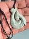 Nephrite Maori Greenstone Pounamu New Zealand KOKOPU Jade FISH HOOK 47X35X8 mm