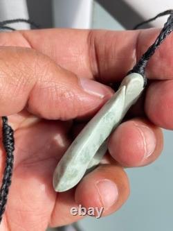Nephrite Maori Greenstone Pounamu New Zealand KOKOPU Jade FISH HOOK 47X35X8 mm