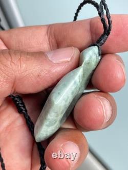 Nephrite Maori Greenstone Pounamu New Zealand KOKOPU Jade FISH HOOK 50X34X10mm