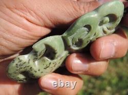 Nephrite Maori JADE Greenstone Pounamu DESs New Zealand Medium KOKOPU HEI TIKI