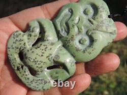 Nephrite Maori JADE Greenstone Pounamu DESs New Zealand Medium KOKOPU HEI TIKI